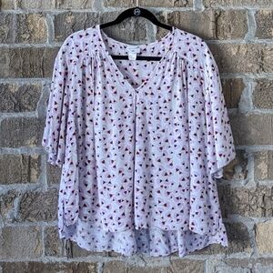 Anna Glover X H&M Gingko Floral Flowy Blouse Size 14